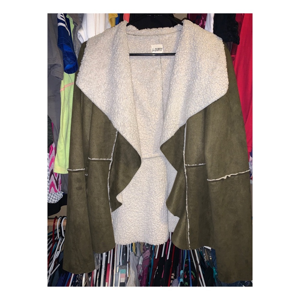 Really soft coat olive green color